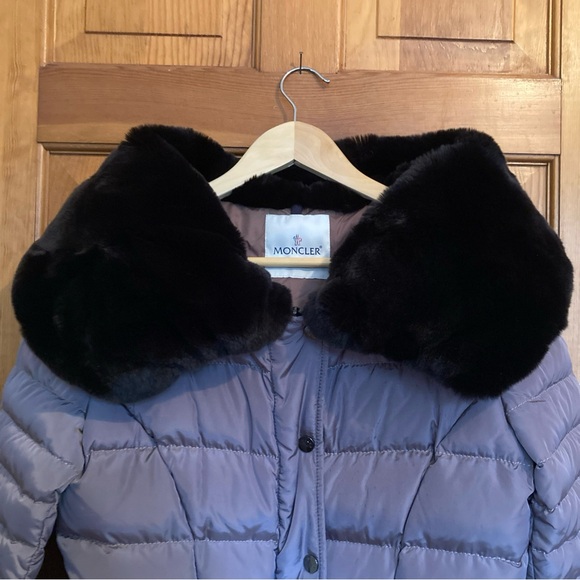 Moncler Authentic Purple Fur Down Jacket Modane Giubbotto Size 3 Large - Picture 3 of 14